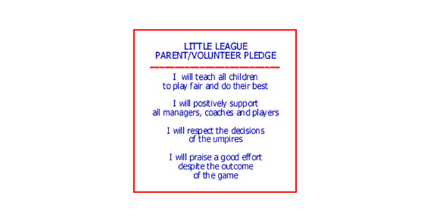 Little League Parent/Volunteer Pledge